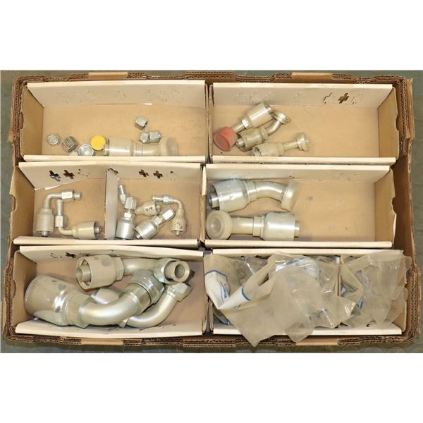 BOX OF ASSORTED FLANGE PARTS