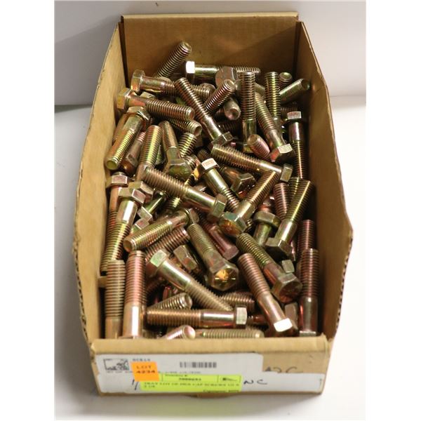 TRAY LOT OF HEX CAP SCREWS 1/2 X 2 1/4
