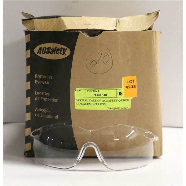 PARTIAL CASE OF AOSAFETY QX1000 REPLACEMENT LENS
