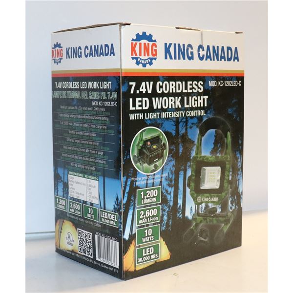 KING CANADA 7.4V CORDLESS LED WORK LIGHT