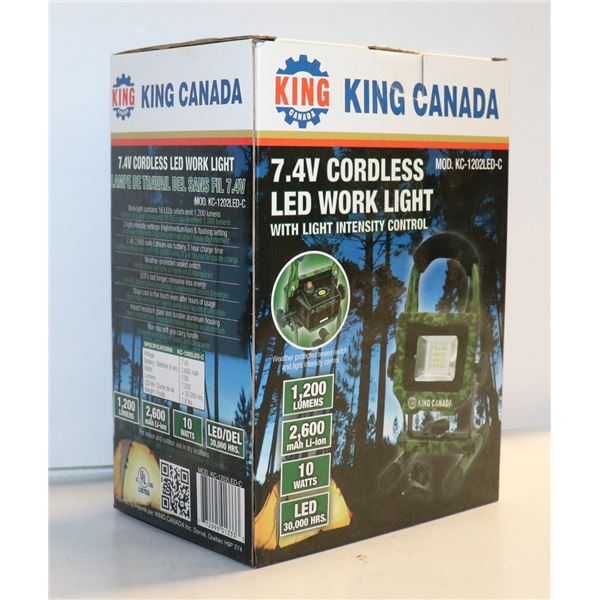 KING CANADA 7.4V CORDLESS LED WORK LIGHT