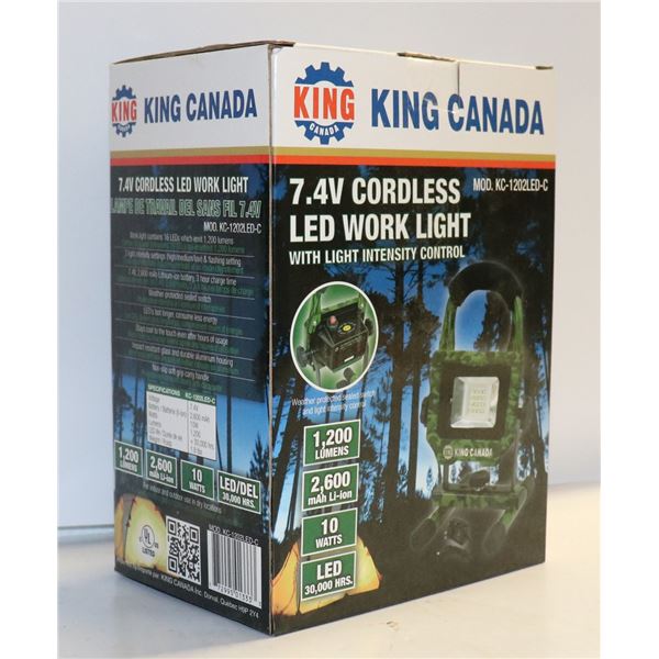 KING CANADA 7.4V CORDLESS LED WORK LIGHT