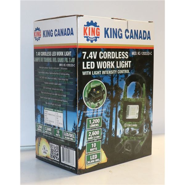 KING CANADA 7.4V CORDLESS LED WORK LIGHT