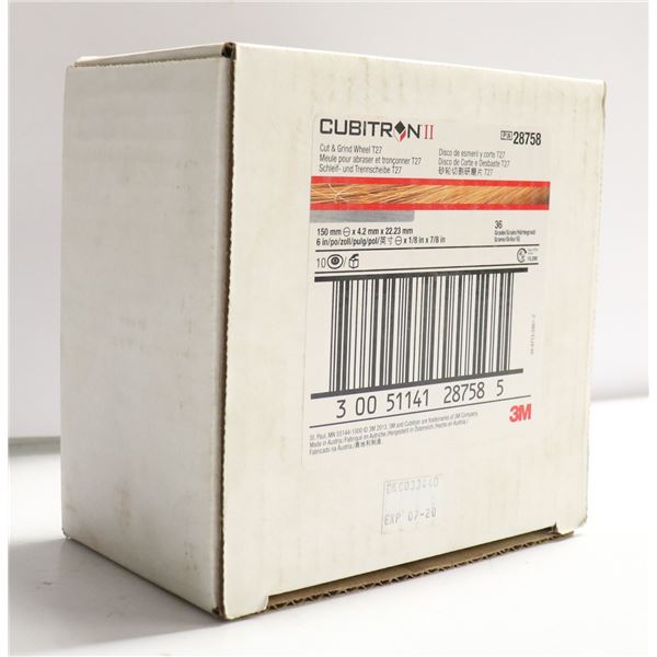 CASE OF 10 CUBITRON CUT & GRIND WHEELS T27