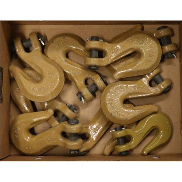 FLAT LOT OF CROSBY GRADE 80 1/2 - 13 CLEVIS HOOKS