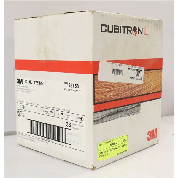 CASE OF 20 CUBITRON CUT & GRIND WHEELS T27