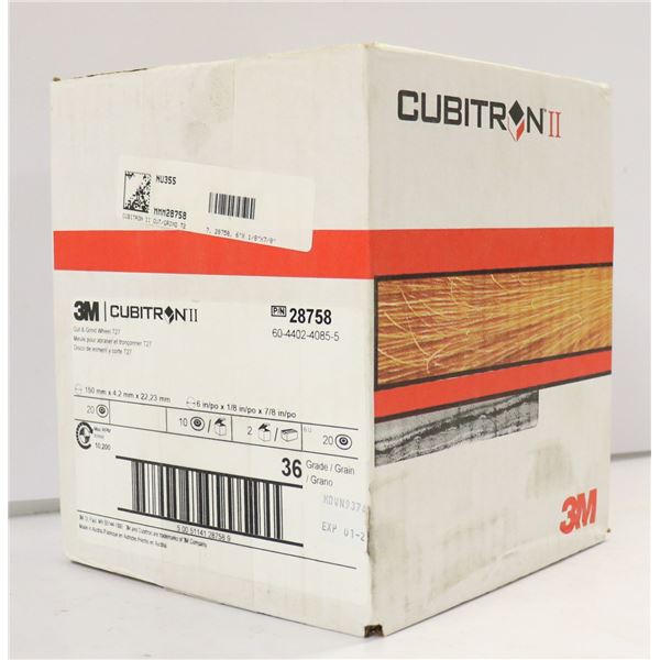 CASE OF 20 CUBITRON CUT & GRIND WHEELS T27