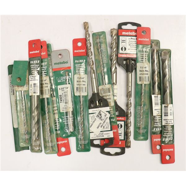LOT OF ASSORTED METABO CONCRETE DRILL BITS