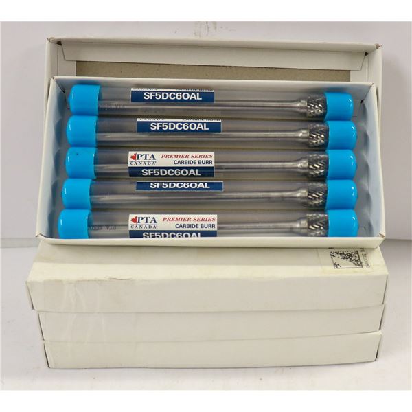 4 BOXES OF CARBIDE BURR SF5DC6OAL 5 BITS PER BOX