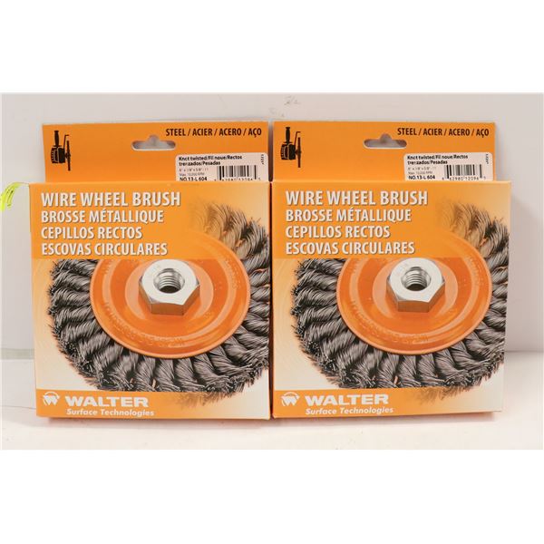 LOT OF 2 WALTER WIRE WHEEL BRUSHES 6" X 3/8" X 5/8