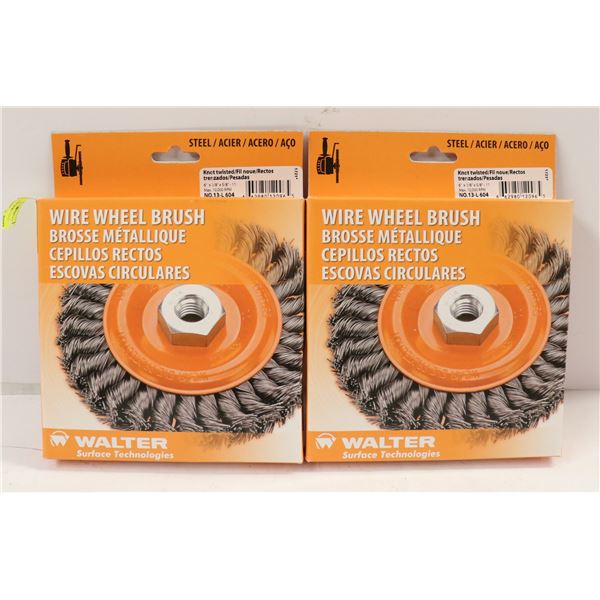 LOT OF 2 WALTER WIRE WHEEL BRUSHES 6" X 3/8" X 5/8