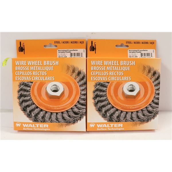 LOT OF 2 WALTER WIRE WHEEL BRUSHES 6" X 3/8" X 5/8