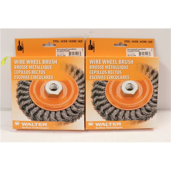 LOT OF 2 WALTER WIRE WHEEL BRUSHES 6" X 3/8" X 5/8