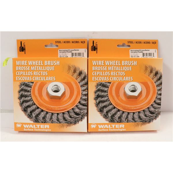 LOT OF 2 WALTER WIRE WHEEL BRUSHES 6" X 3/8" X 5/8
