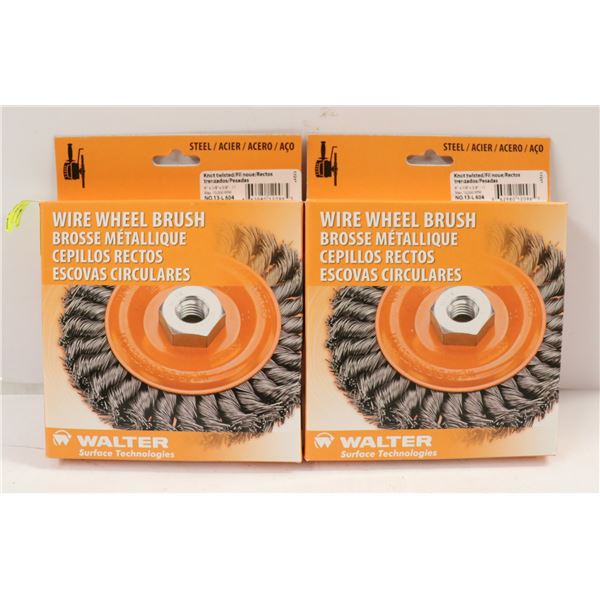 LOT OF 2 WALTER WIRE WHEEL BRUSHES 6" X 3/8" X 5/8