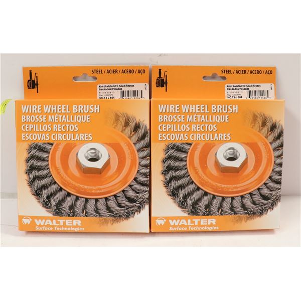 LOT OF 2 WALTER WIRE WHEEL BRUSHES 6" X 3/8" X 5/8