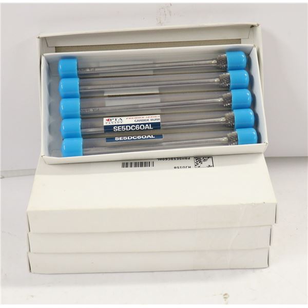 4 BOXES OF CARBIDE BURR SE5DC6OAL 5 BITS PER BOX
