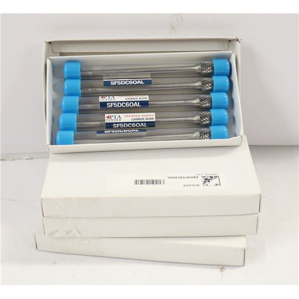 4 BOXES OF CARBIDE BURR SF5DC6OAL 5 BITS PER BOX