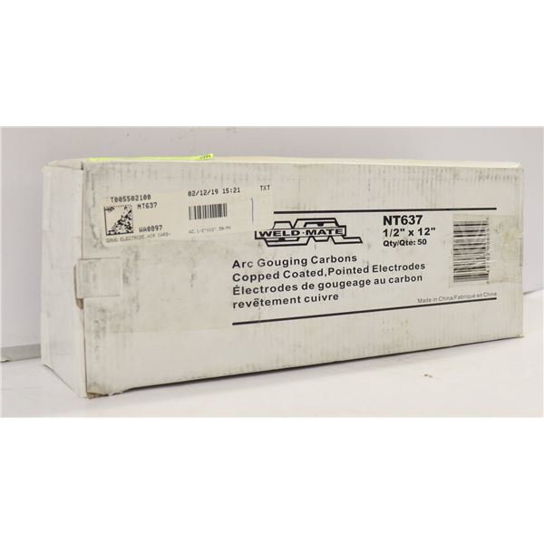 WELDMATE ARC GOUGING CARBONS 1/2" X 12"  QTY 50