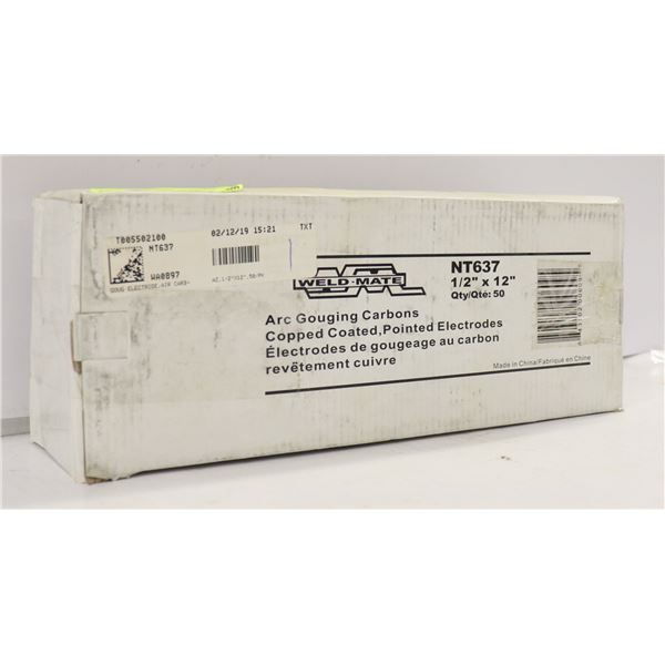 WELDMATE ARC GOUGING CARBONS 1/2" X 12"  QTY 50