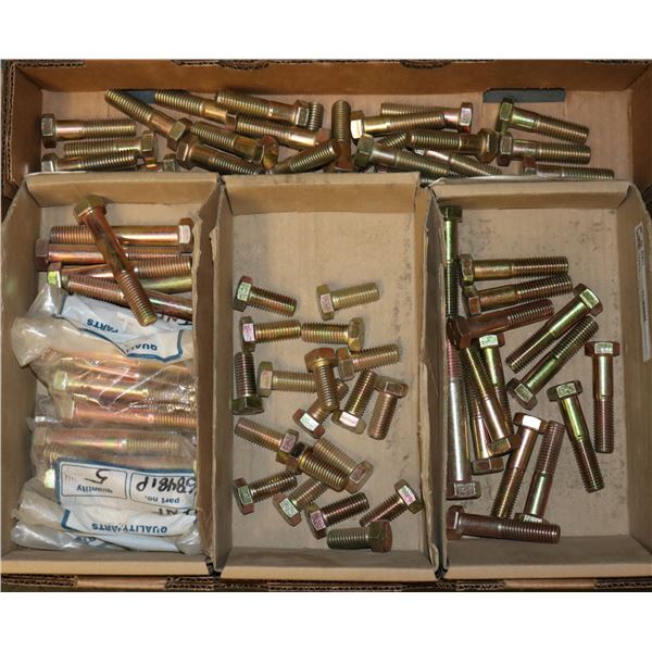 FLAT LOT OF ASSORTED HEX HEAD SCREWS/BOLTS