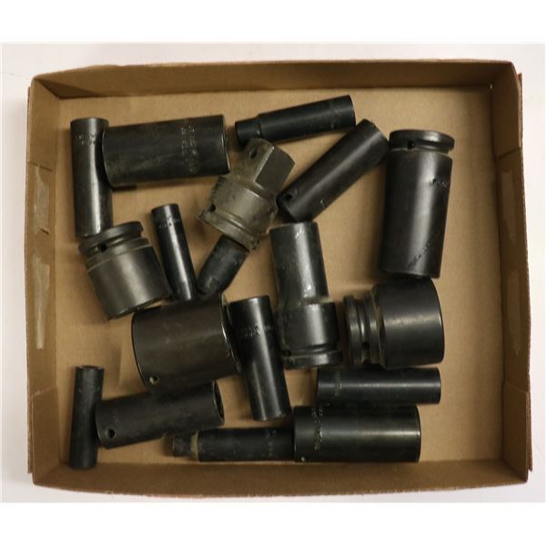 TRAY LOT OF ASSORTED GRAY IMPACT SOCKETS