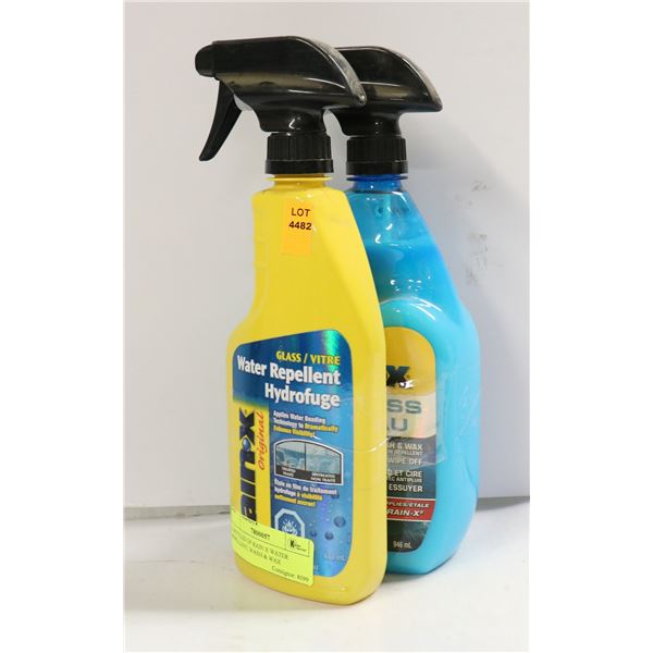 2 BOTTLES OF RAIN X WATER REPELLENT, WASH & WAX