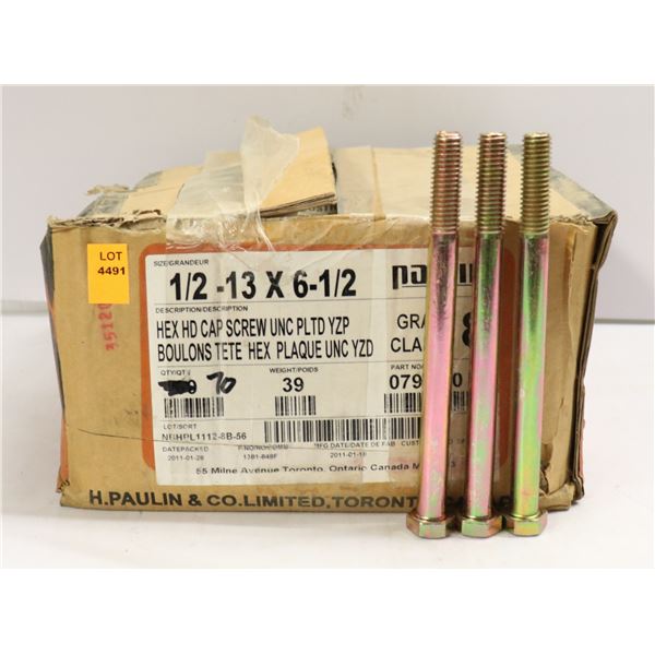 BOX OF HEX HEAD CAP SCREWS 1/2-13X6-1/2