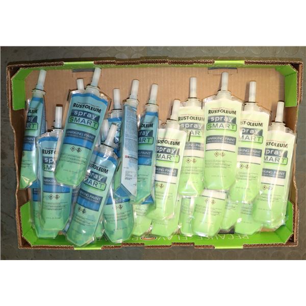 FLAT OF ASSORTED RUST-OLEUM MARKING PAINT