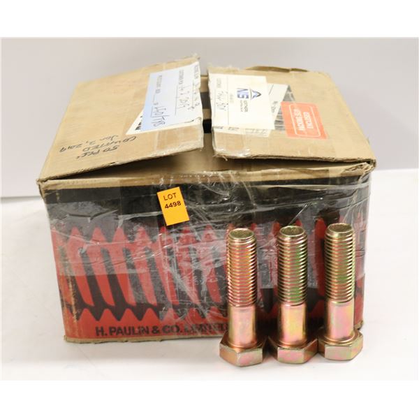 BOX OF HEX HEAD CAP SCREWS 7/8-9X3-1/2