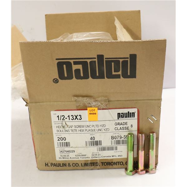 CASE OF HEX HEAD CAP SCREWS 1/2-13X3