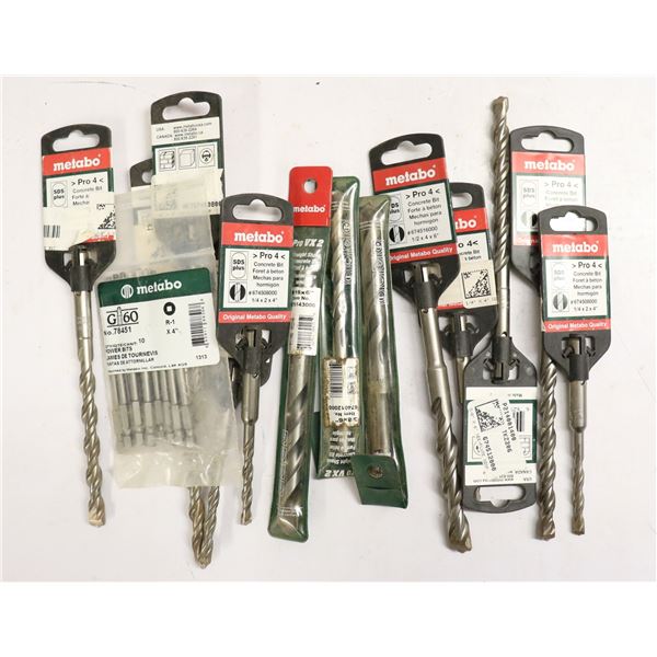 BAG LOT OF ASSORTED METABO CONCRETE BITS