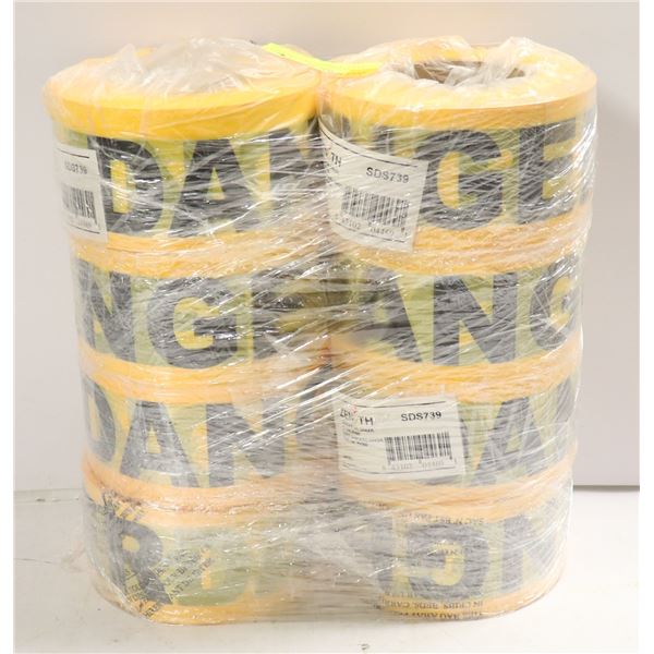 8 ROLLS OF ZENITH BARICADE TAPE, DANGER 3" X 1000F