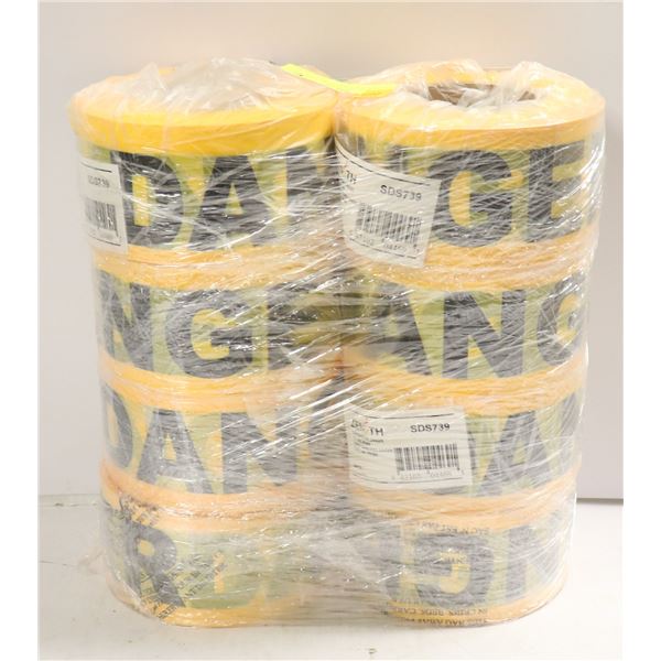 8 ROLLS OF ZENITH BARICADE TAPE, DANGER 3" X 1000F