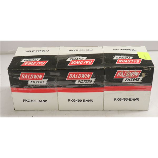 3 PACK OF BALDWIN FILTERS PJKG490-BANK