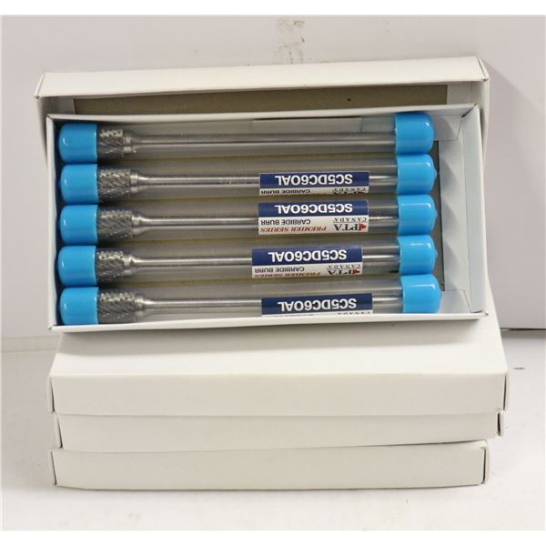 4 BOXES OF CARBIDE BURR BITS 5 PCS PER BOX