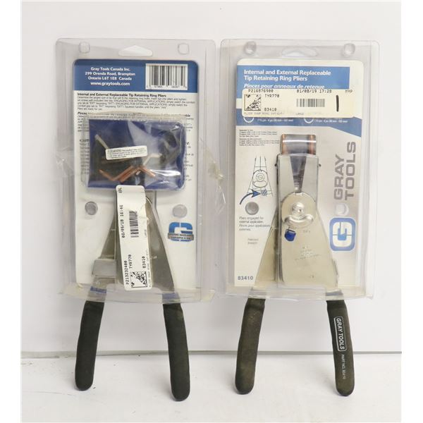LOT OF 2 GRAY INTERNAL/EXTERNAL SNAP RING PLIERS