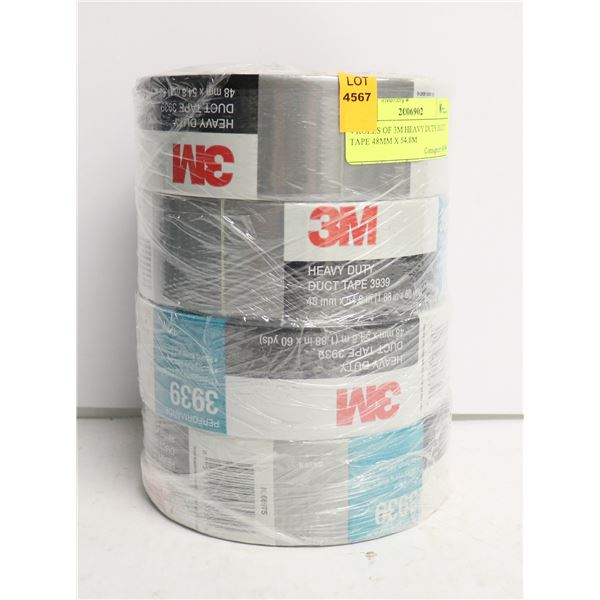 4 ROLLS OF 3M HEAVY DUTY DUCT TAPE 48MM X 54.8M