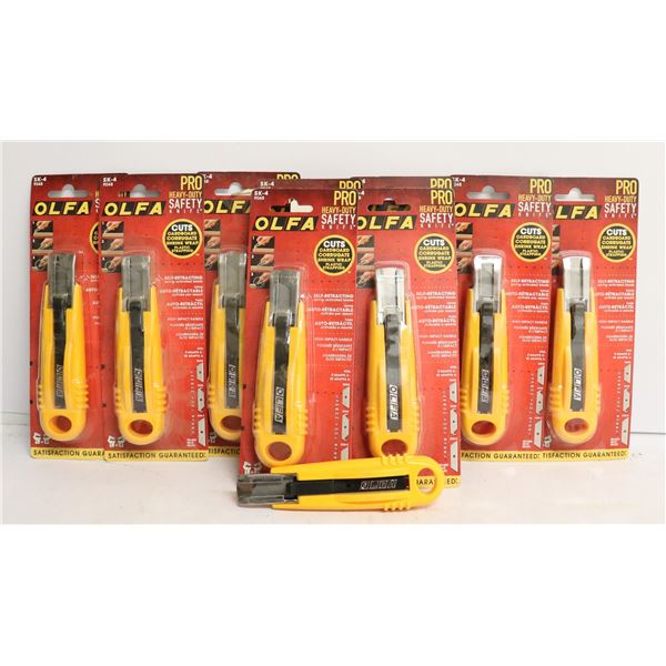 LOT OF 9 OLFA HEAVY DUTY SAFETY KNIVES