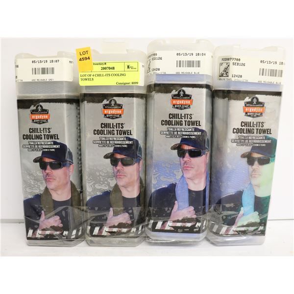 LOT OF 4 CHILL-ITS COOLING TOWELS