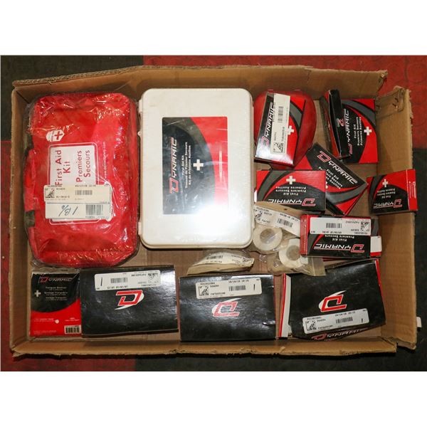 FLAT LOT OF ASSORTED FIRST AID SUPPLIES