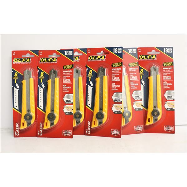 LOT OF 6 OLFA HEAVY DUTY KNIVES