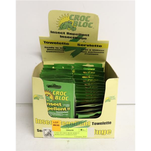 CASE OF CROC BLOC INSECT REPELLENT TOWELETTES