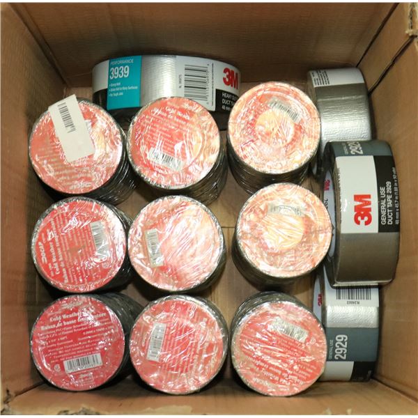BOX LOT OF COLD WEATHER TAPE & 4 ROLLS OF DUCT