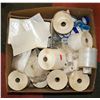 Image 1 : BOX LOT OF SUPPLIES INCLUDING LABEL ROLLS, ZIPPY