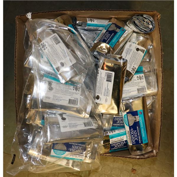 BOX FULL OF DISPOSA-JOHN PORTABLE RESTROOMS