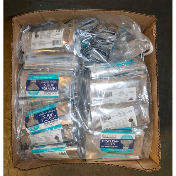BOX FULL OF DISPOSA-JOHN PORTABLE RESTROOMS