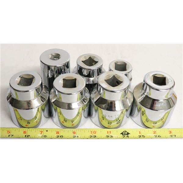 TRAY LOT OF GRAY TOOLS ASSORTED SOCKETS