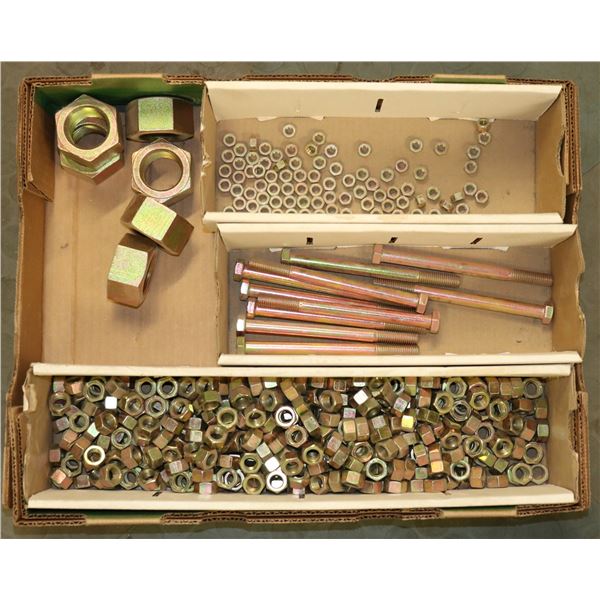 FLAT LOT OF HEX HEAD CAP SCREWS & NUTS