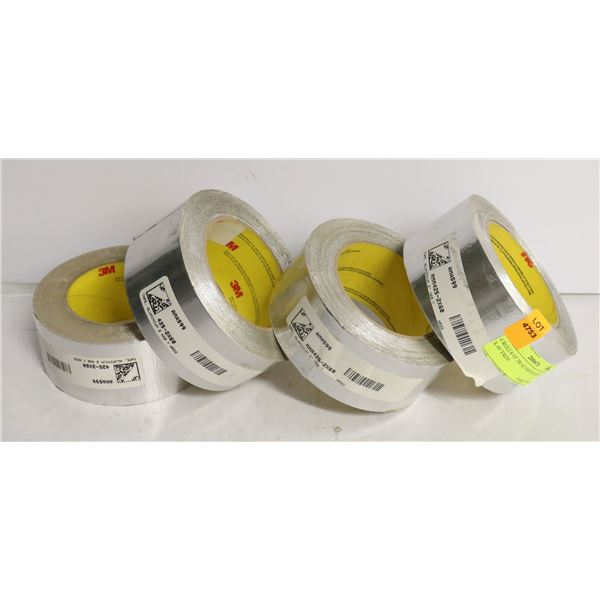 4 ROLLS OF 3M ALUMINIUM TAPE 2" X 60 YRDS